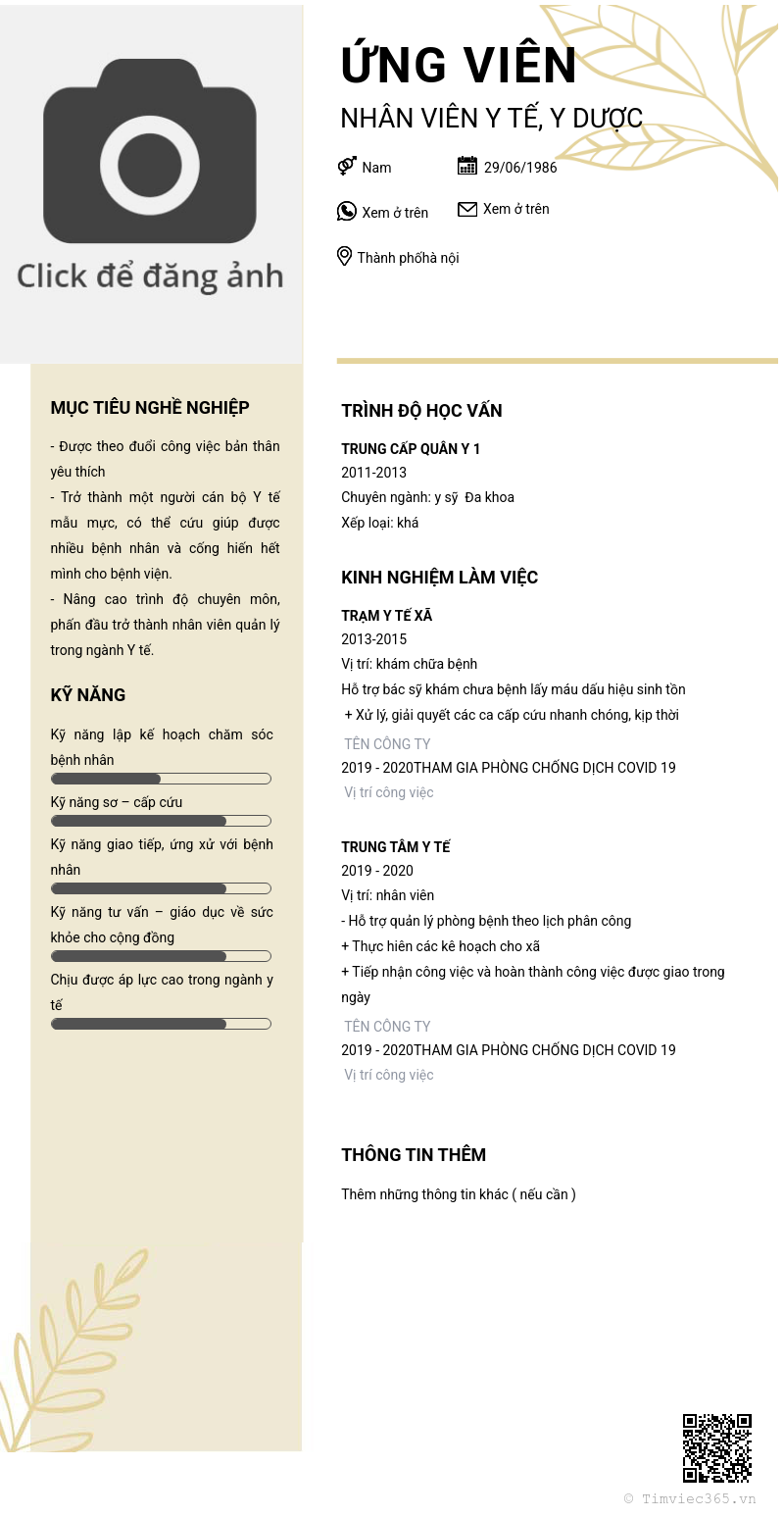 CV ứng viên