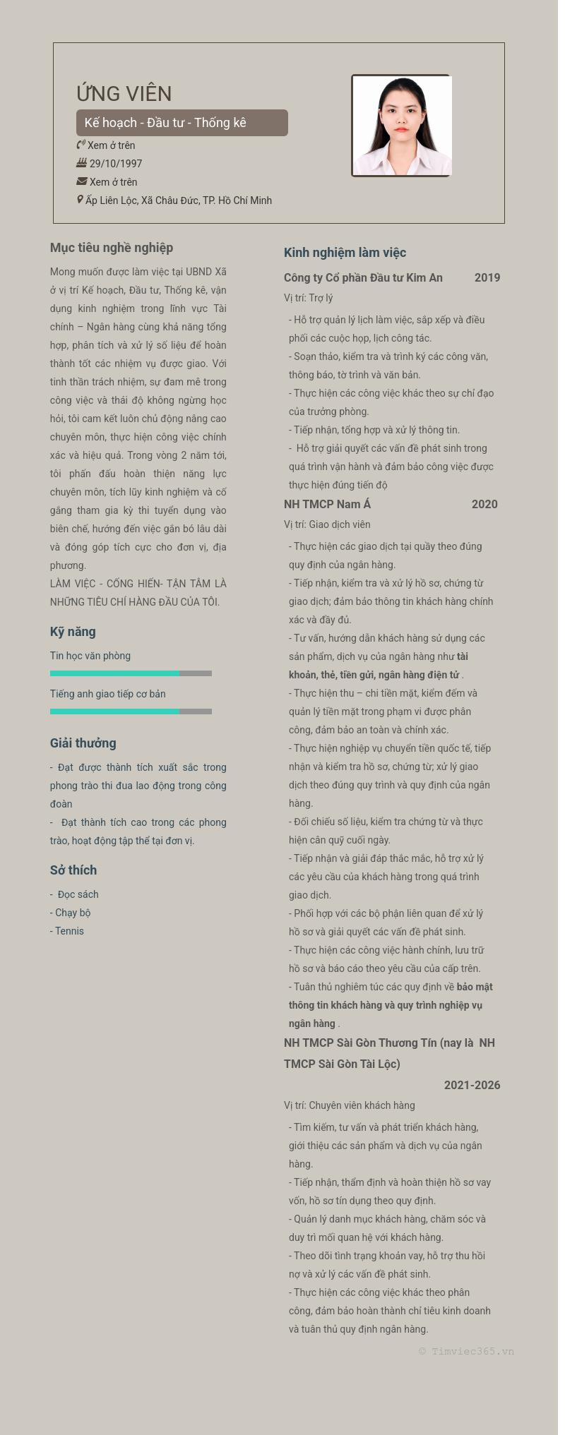 CV ứng viên