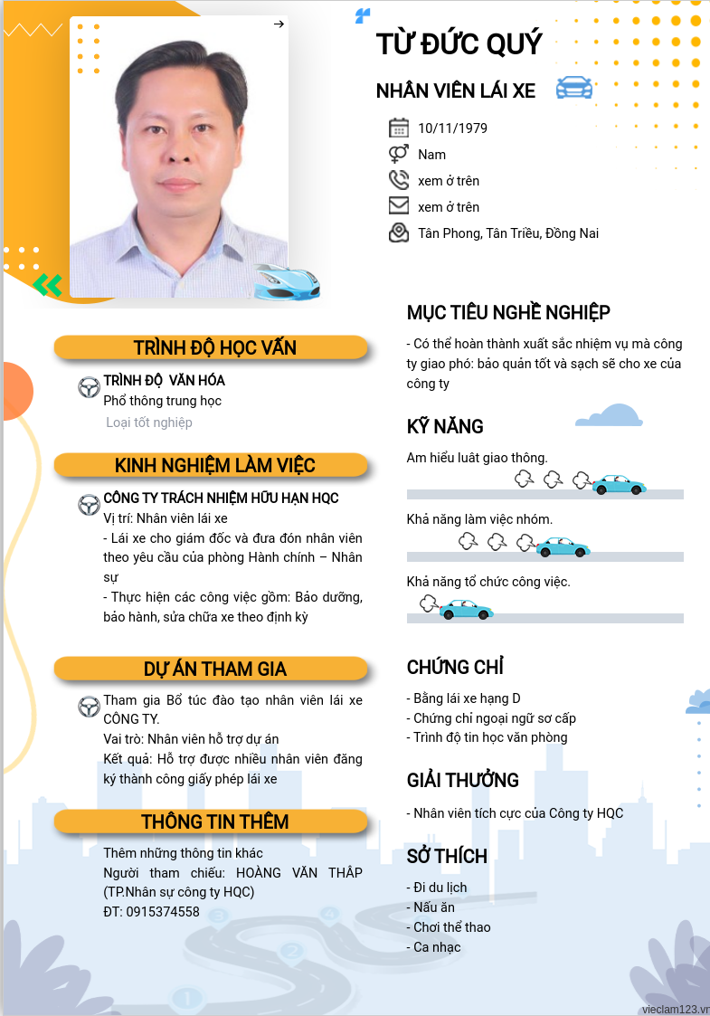 CV ứng viên