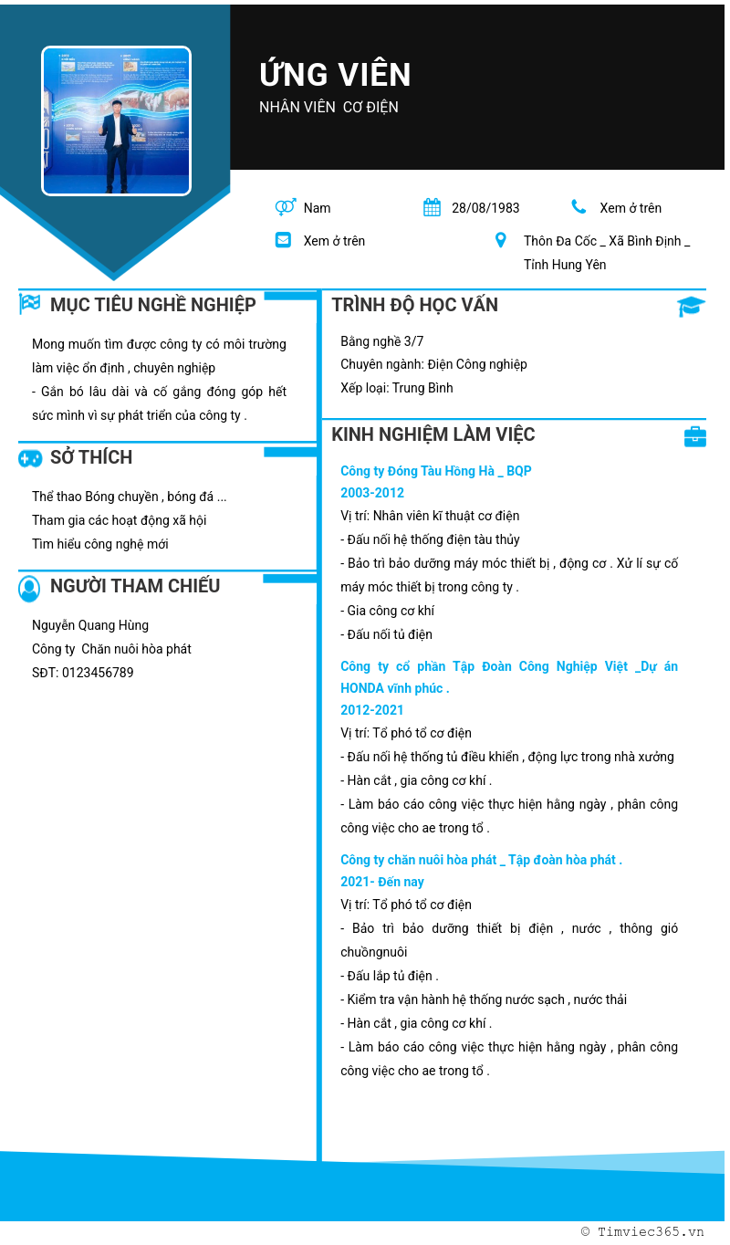 CV ứng viên
