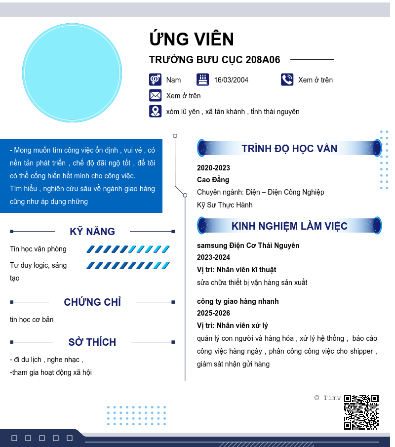 CV ứng viên