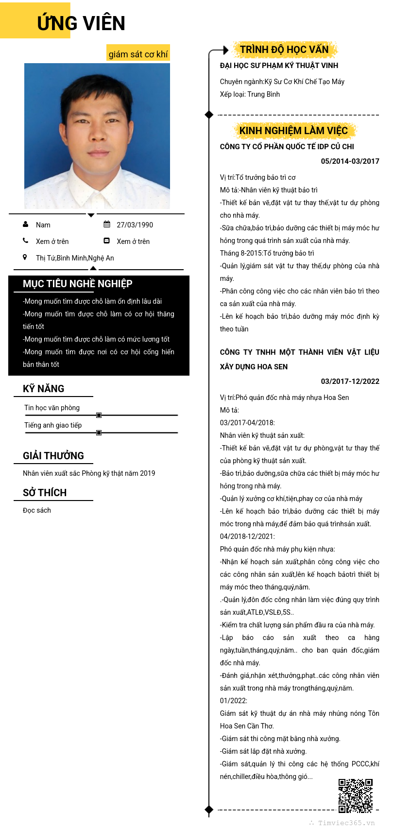 CV ứng viên