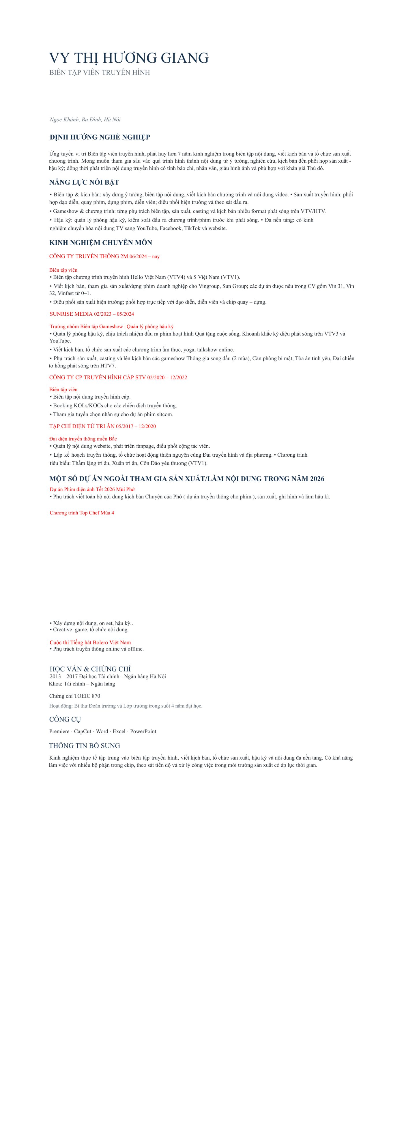 CV ứng viên