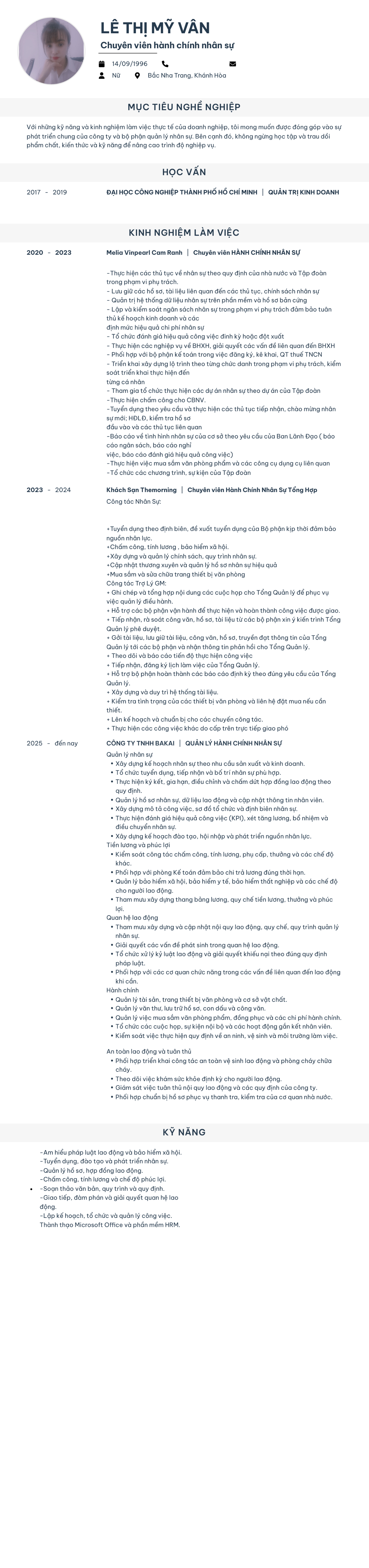 CV ứng viên
