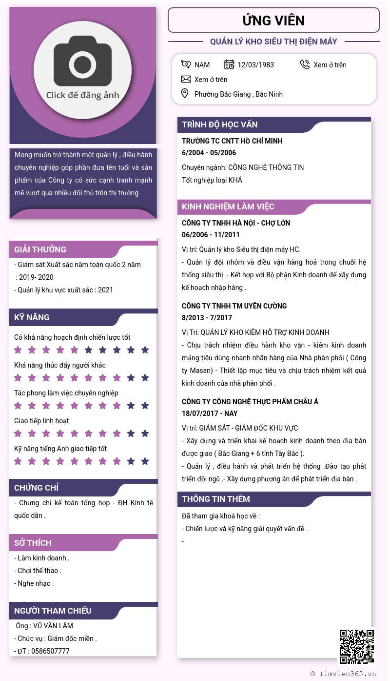 CV ứng viên
