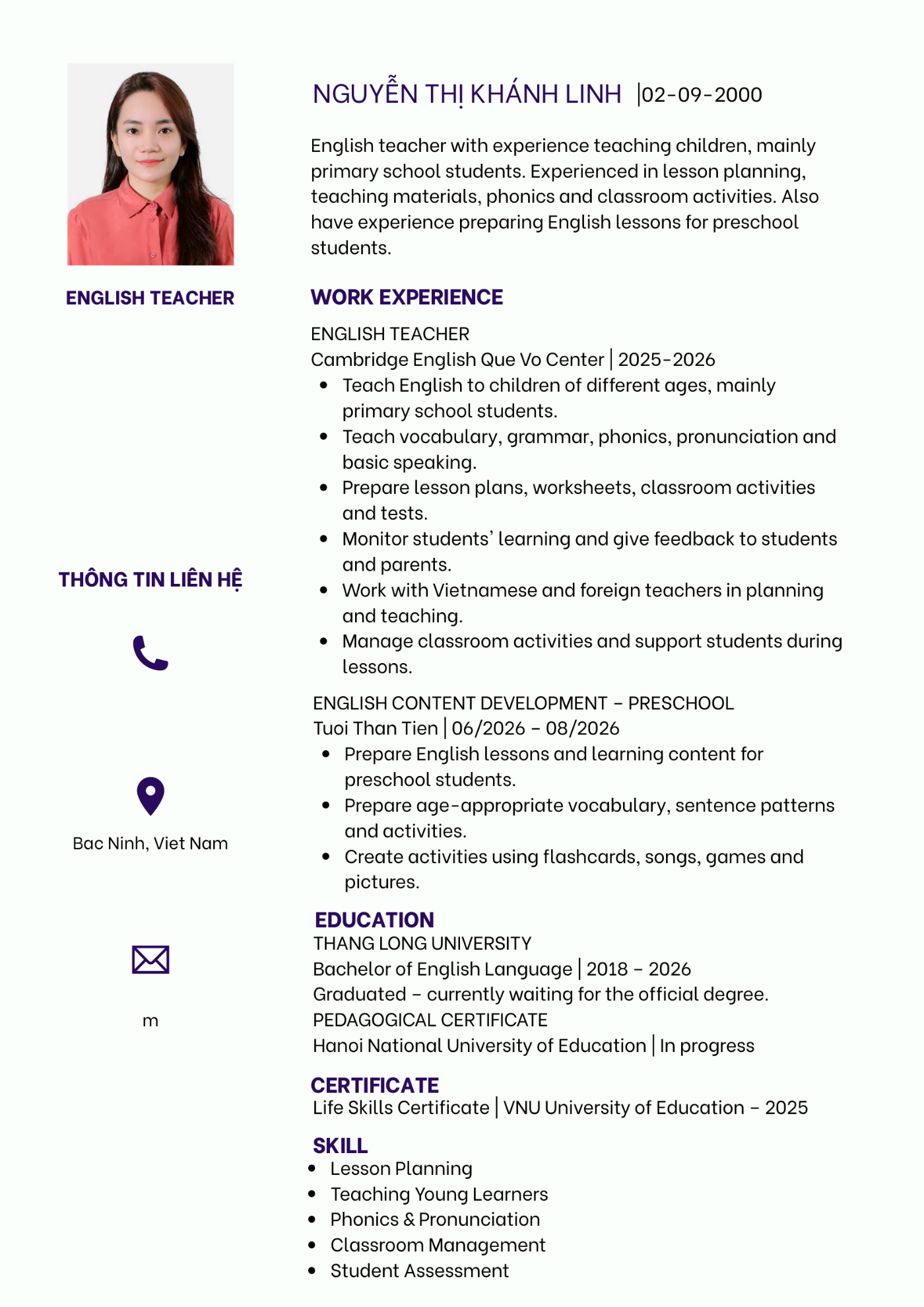 CV ứng viên