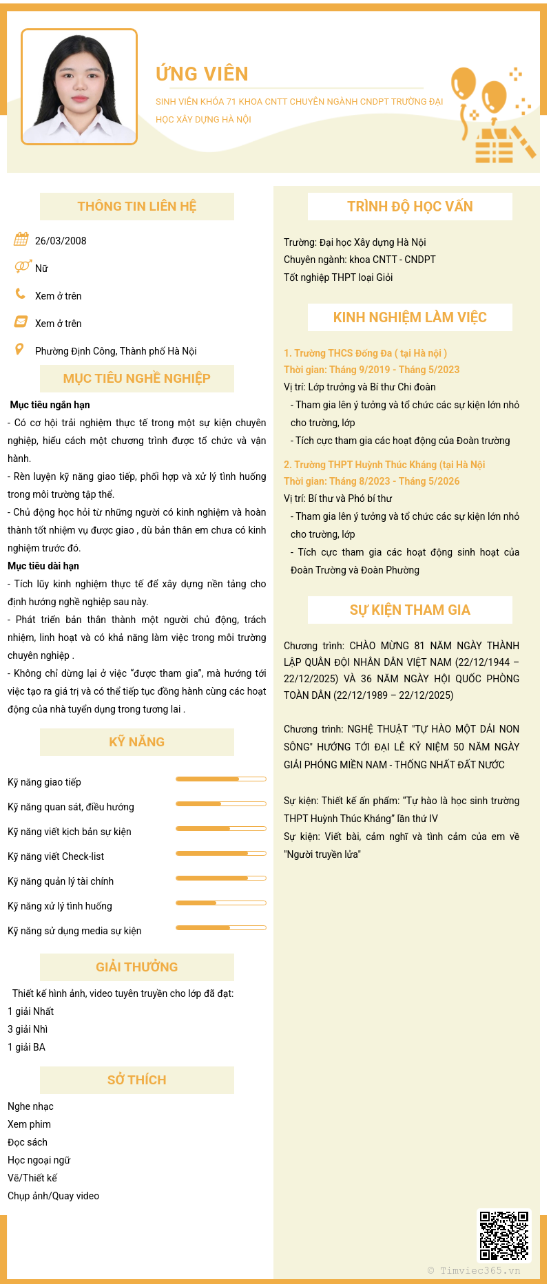 CV ứng viên