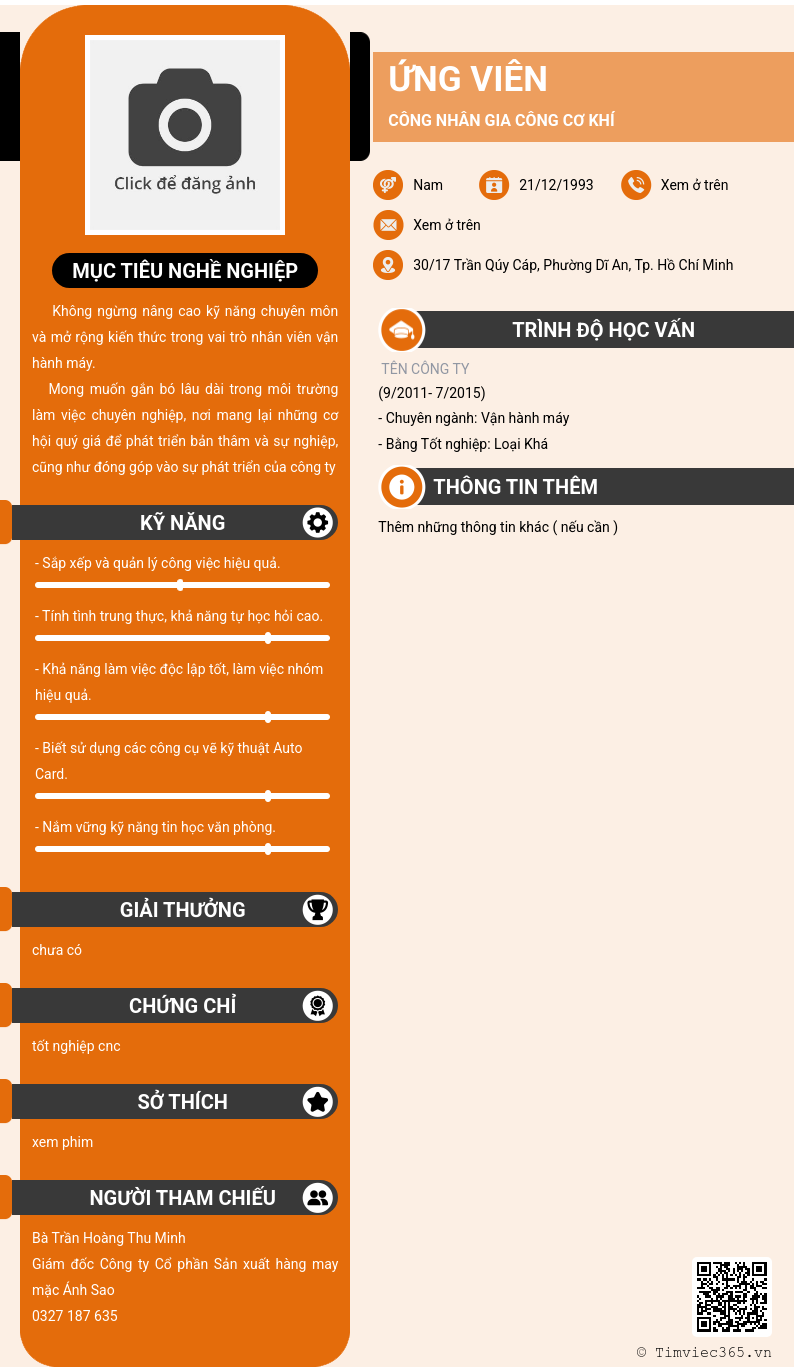 CV ứng viên