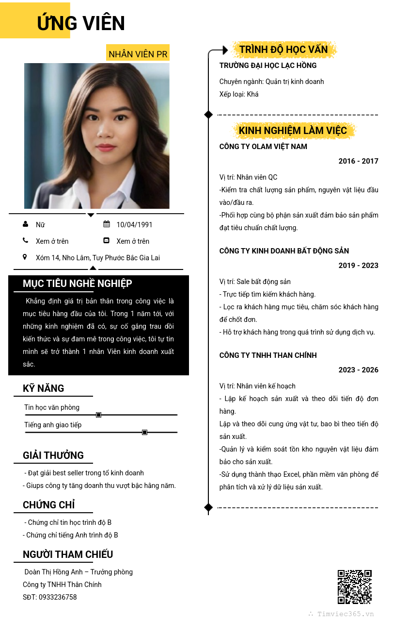 CV ứng viên