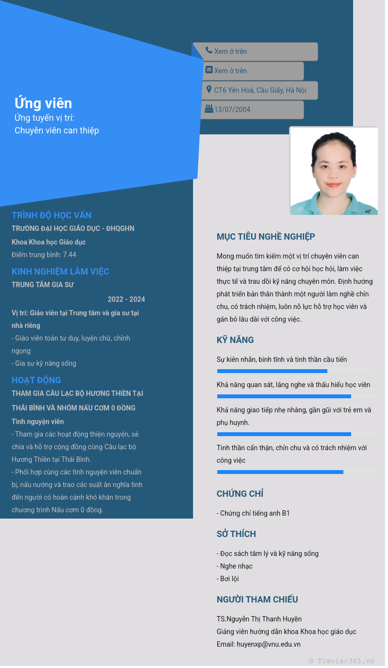 CV ứng viên