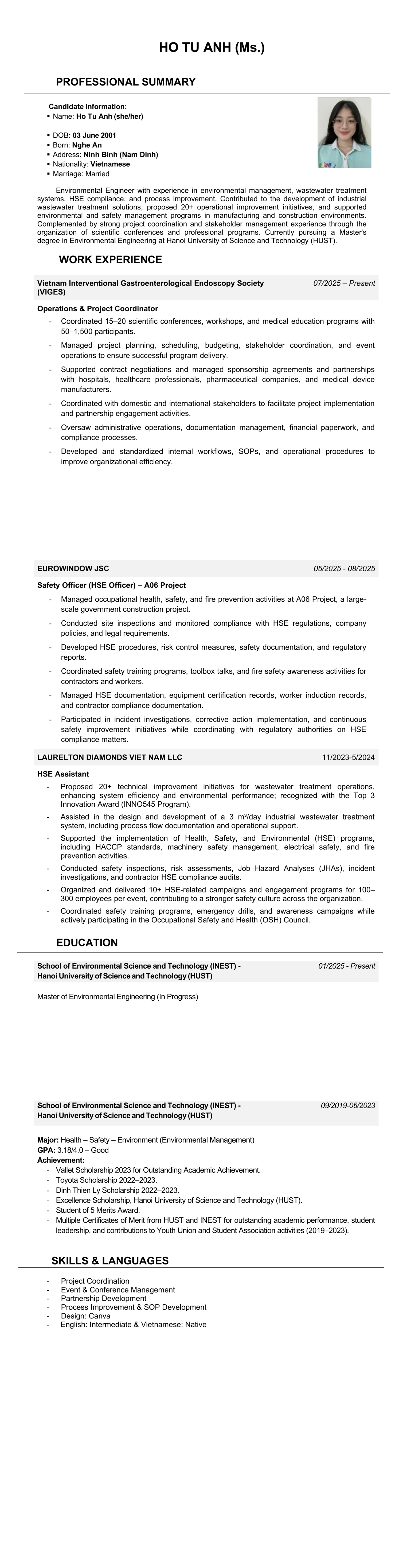 CV ứng viên