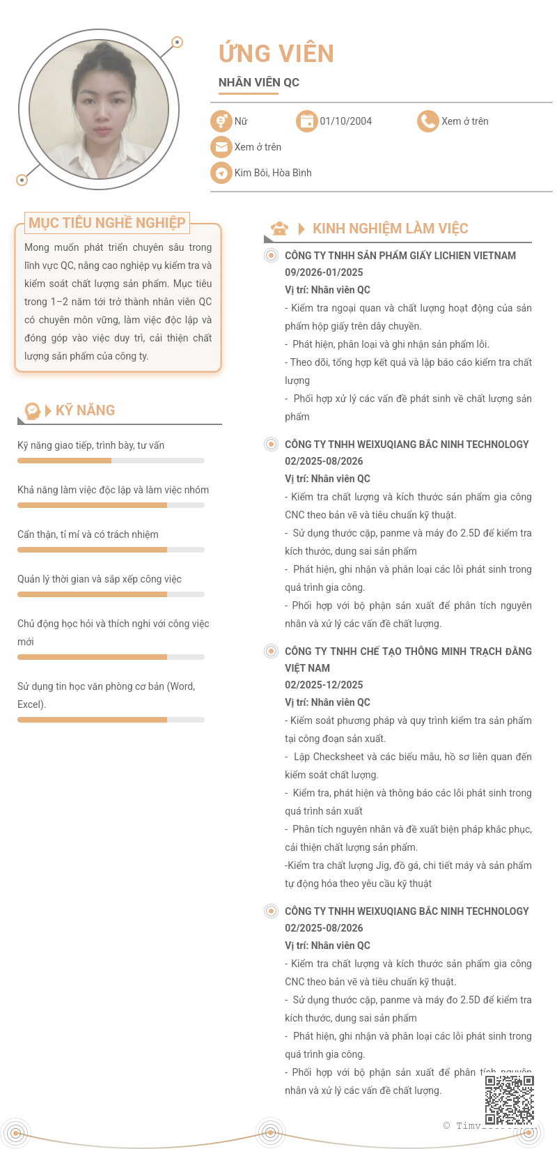 CV ứng viên