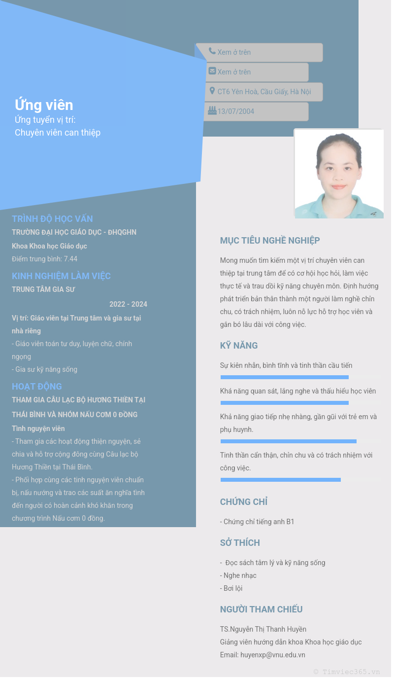 CV ứng viên