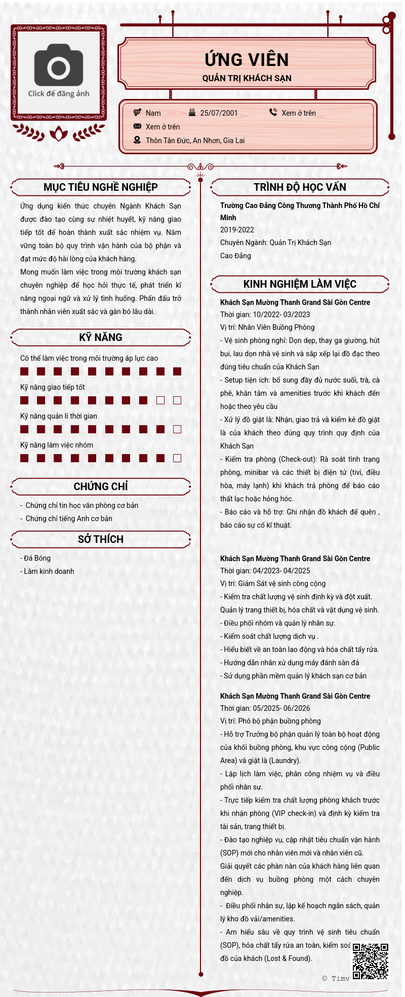 CV ứng viên