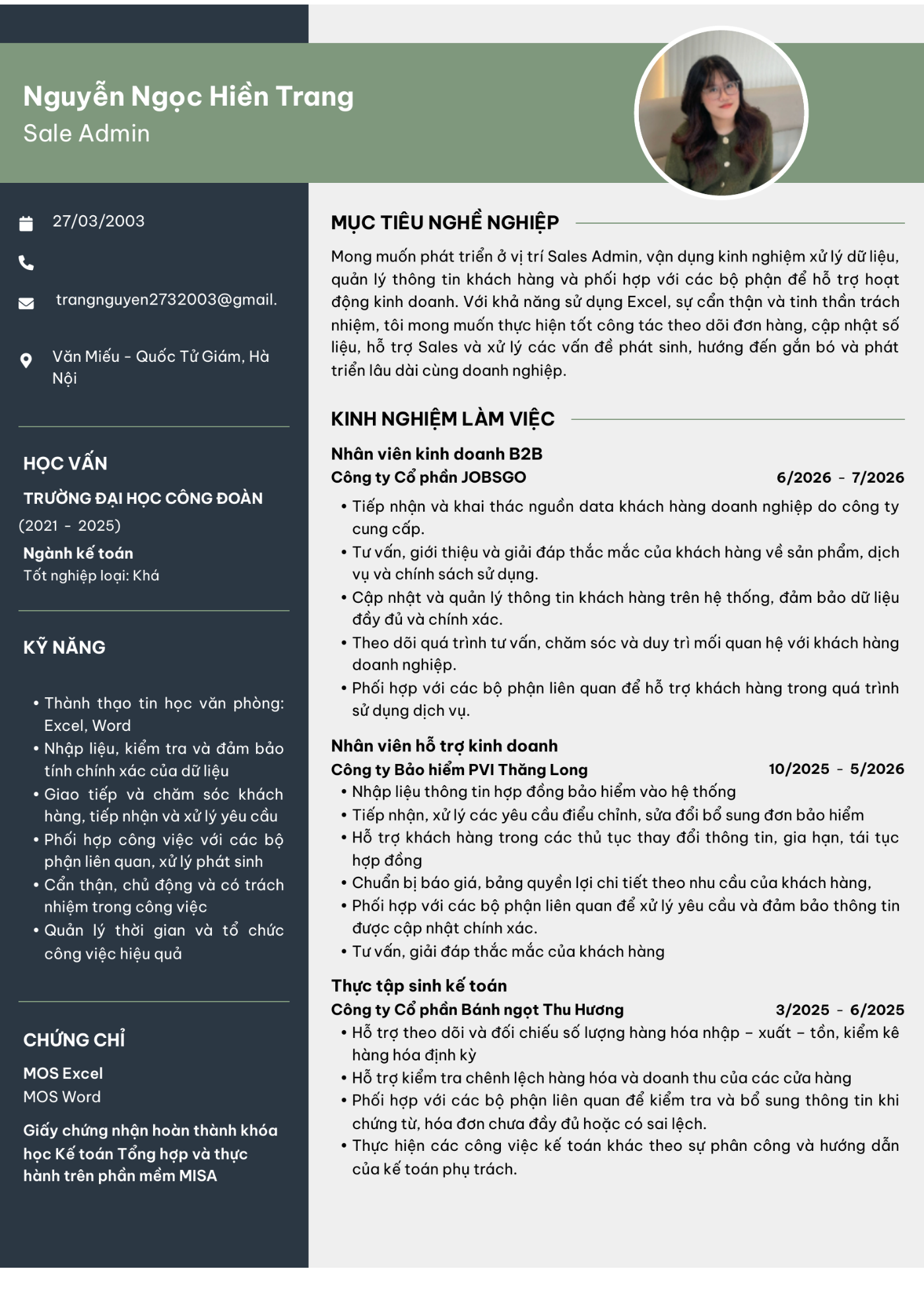 CV ứng viên