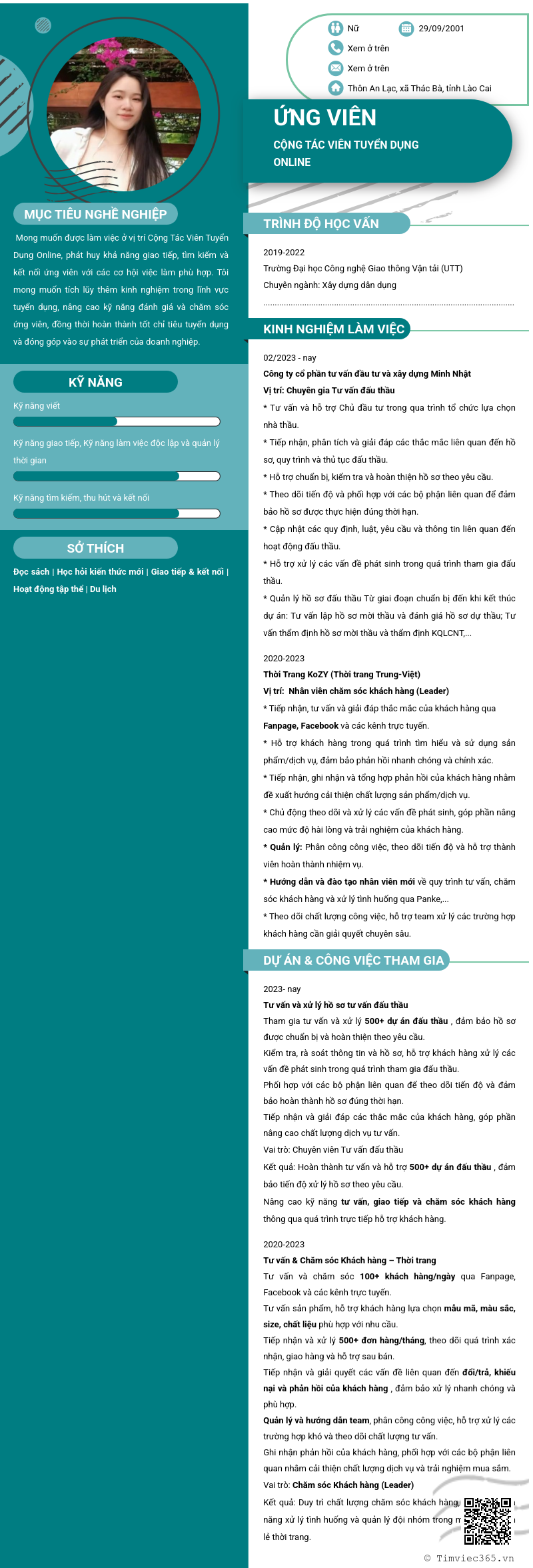 CV ứng viên