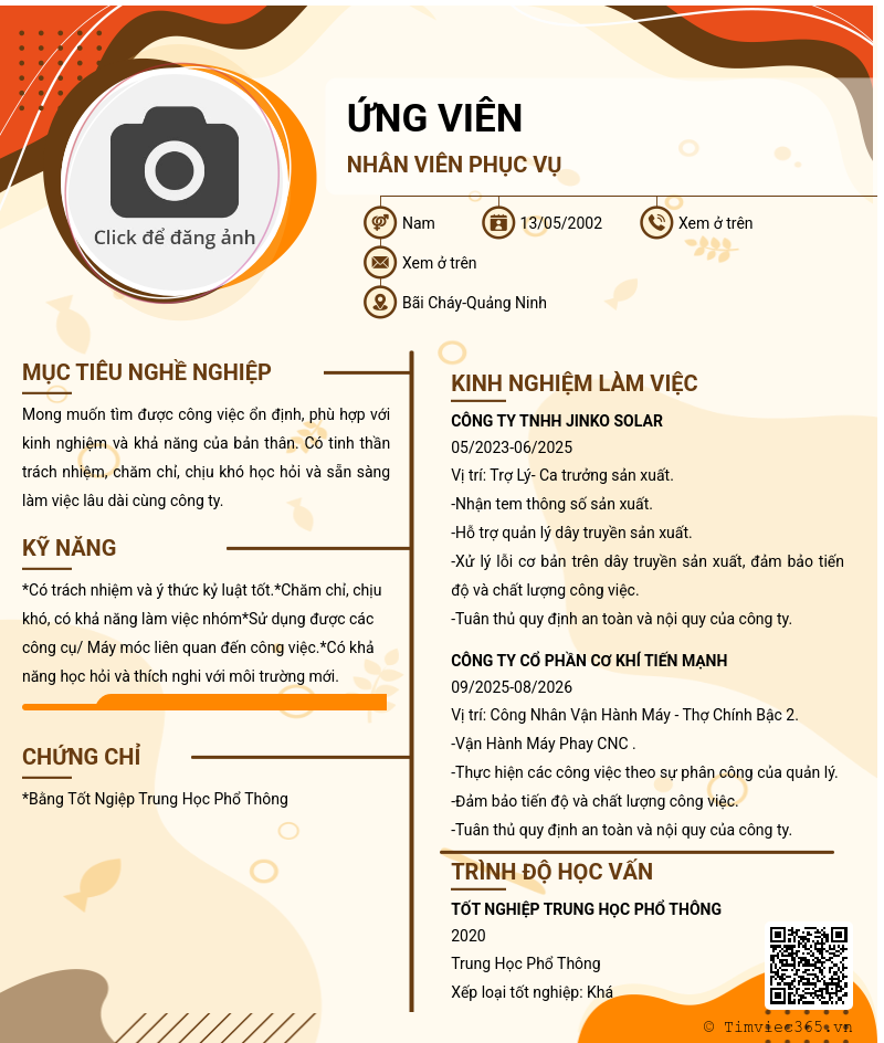 CV ứng viên