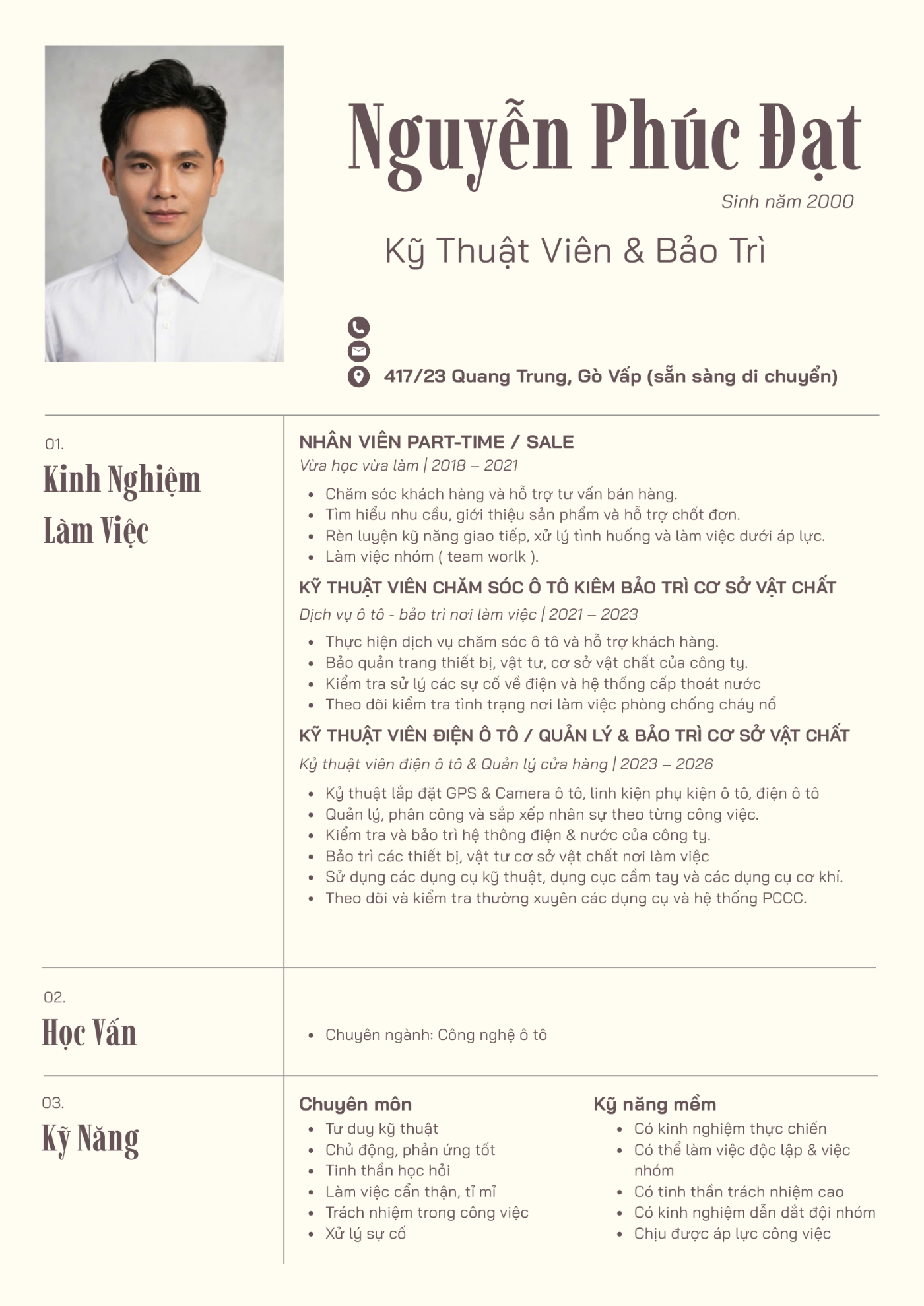 CV ứng viên