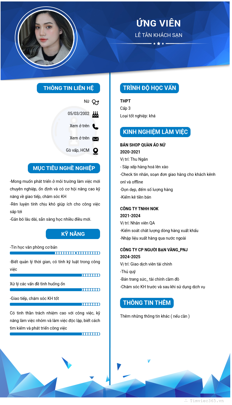 CV ứng viên