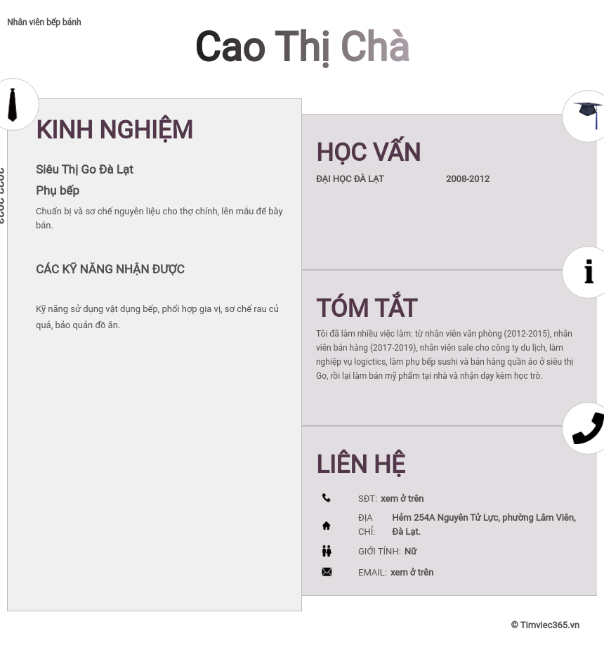 CV ứng viên