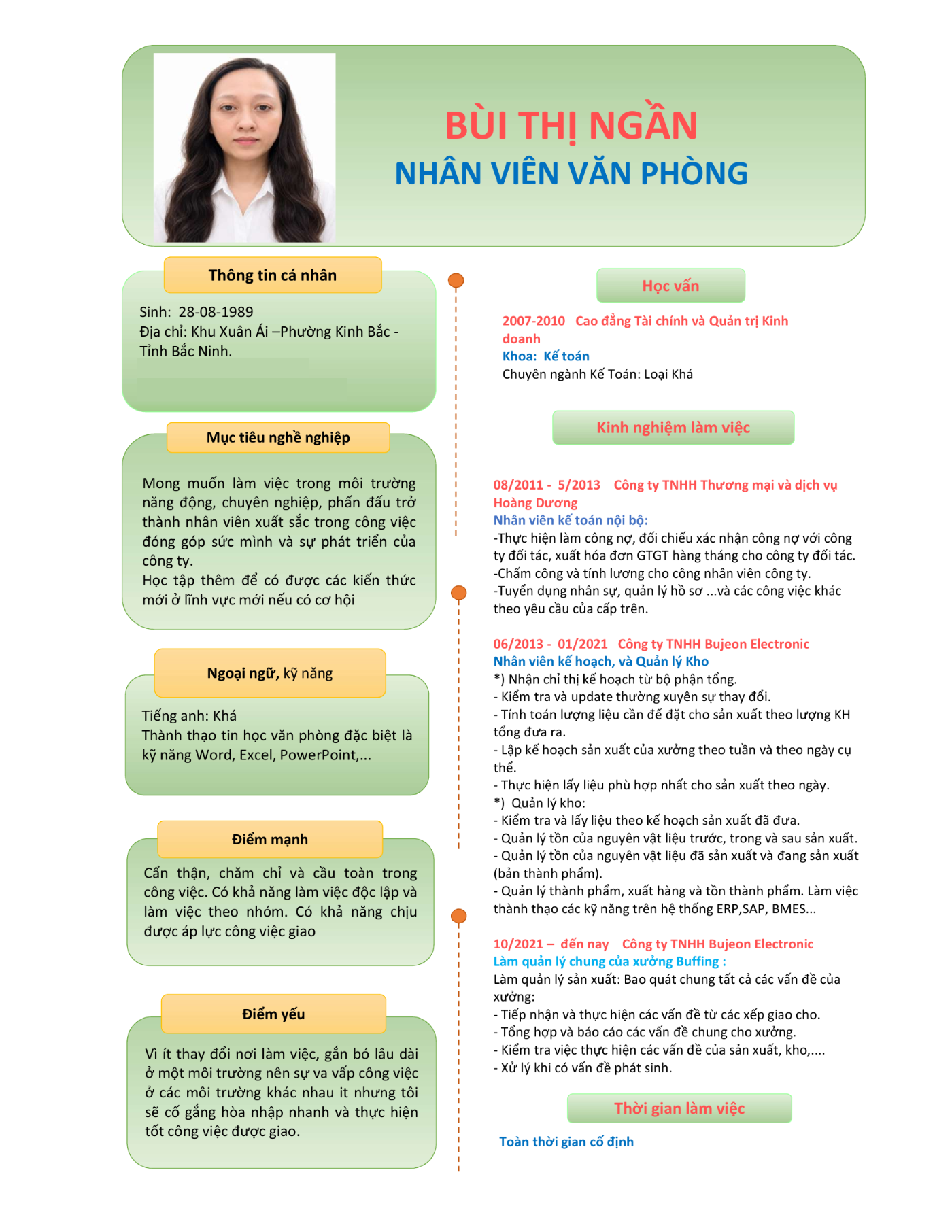 CV ứng viên