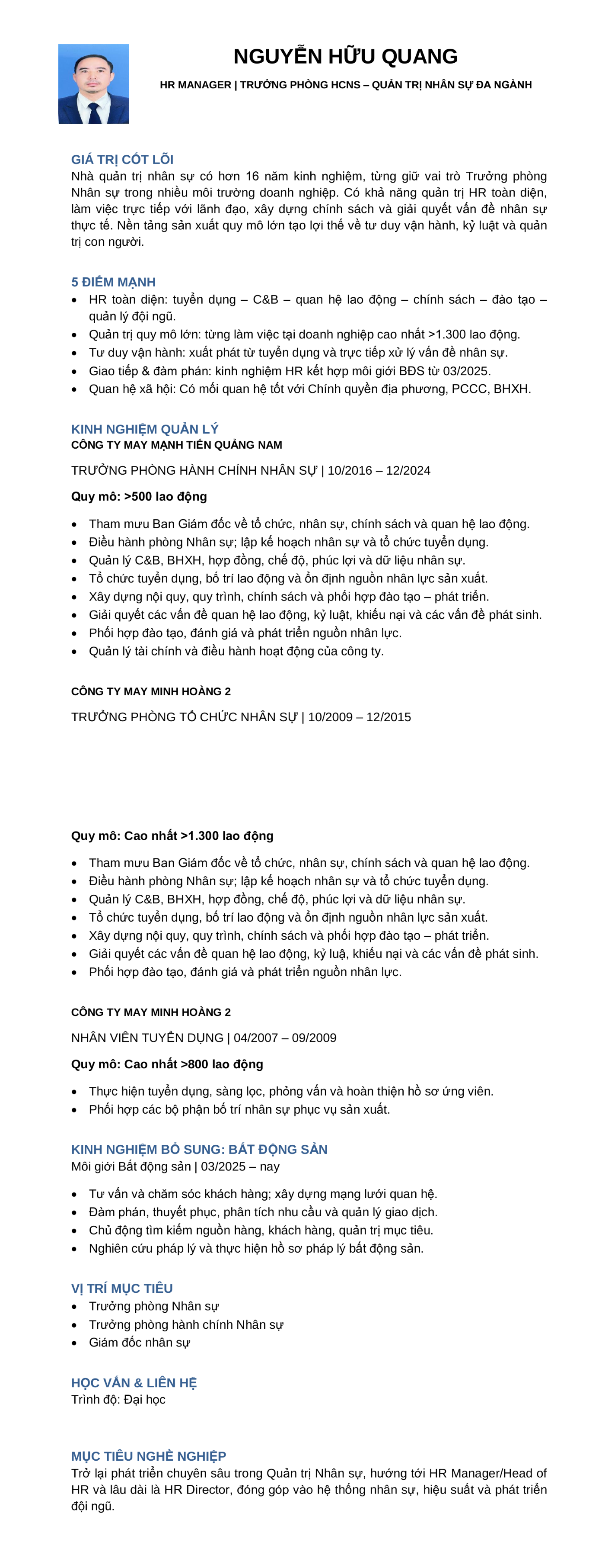 CV ứng viên