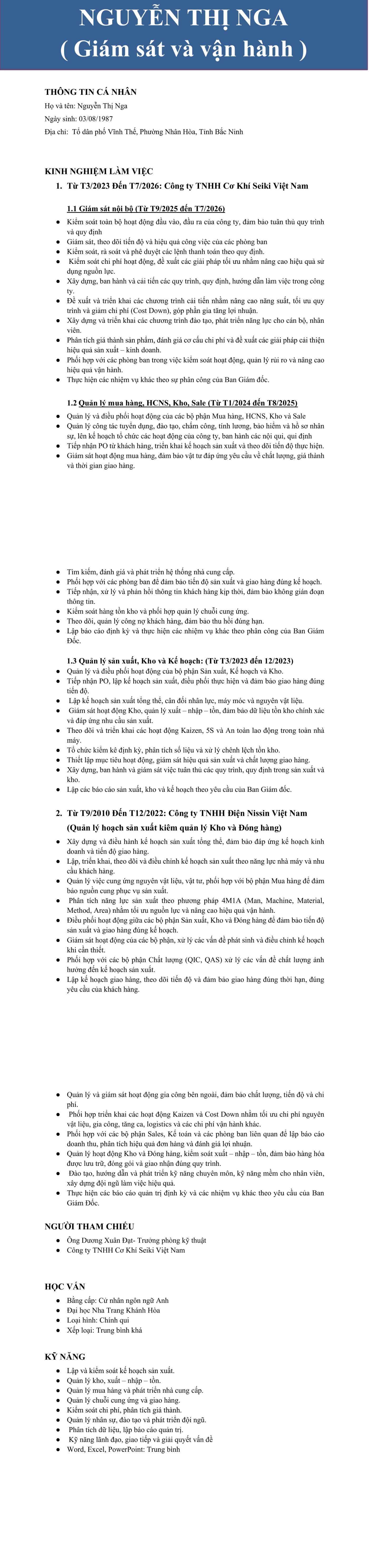 CV ứng viên