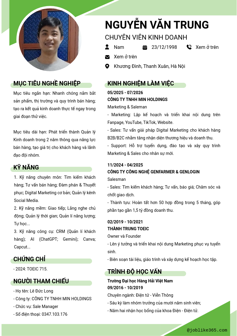 CV ứng viên