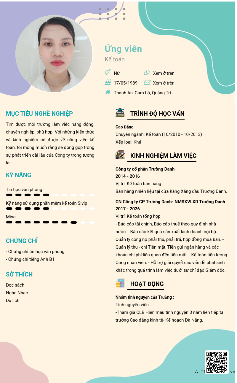 CV ứng viên