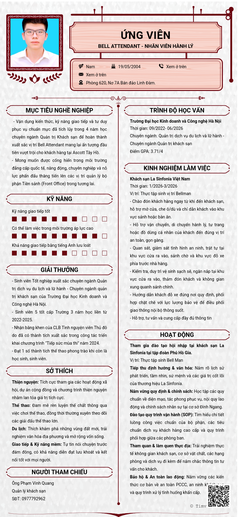 CV ứng viên