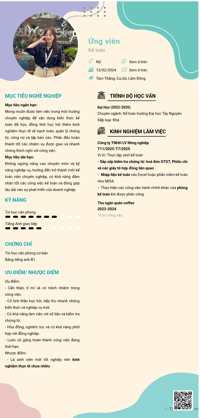 CV ứng viên