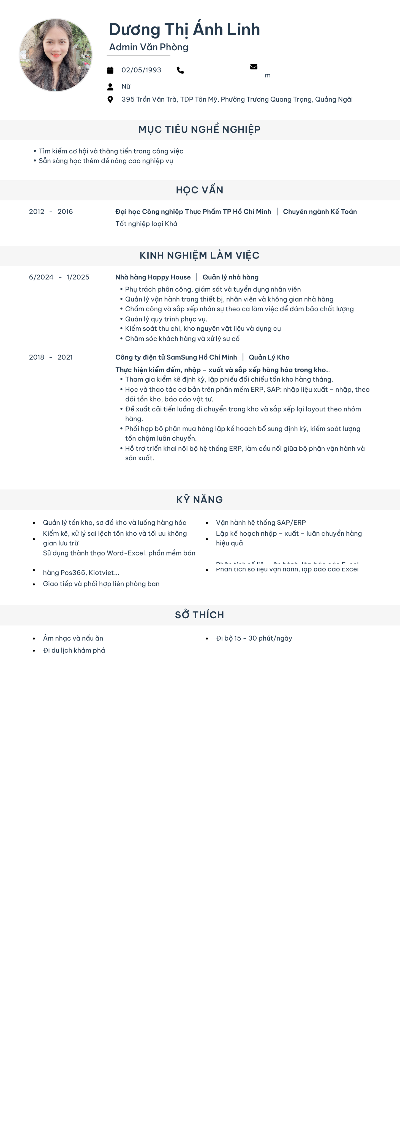 CV ứng viên