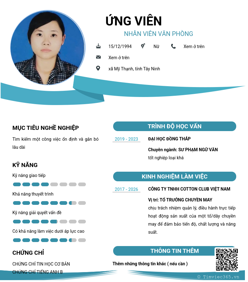 CV ứng viên