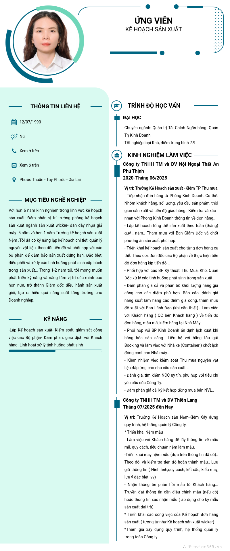 CV ứng viên