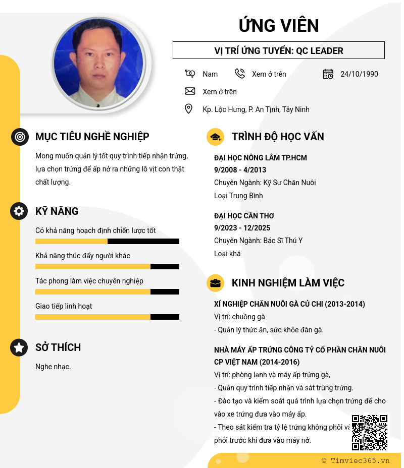 CV ứng viên