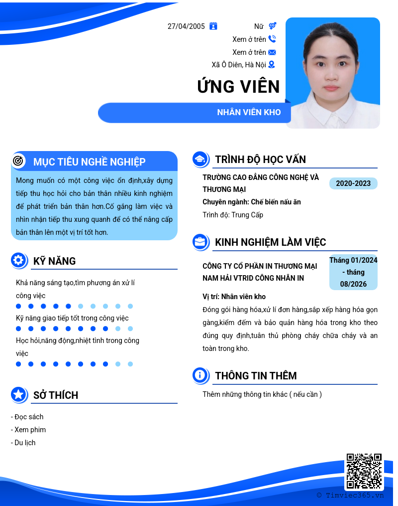 CV ứng viên
