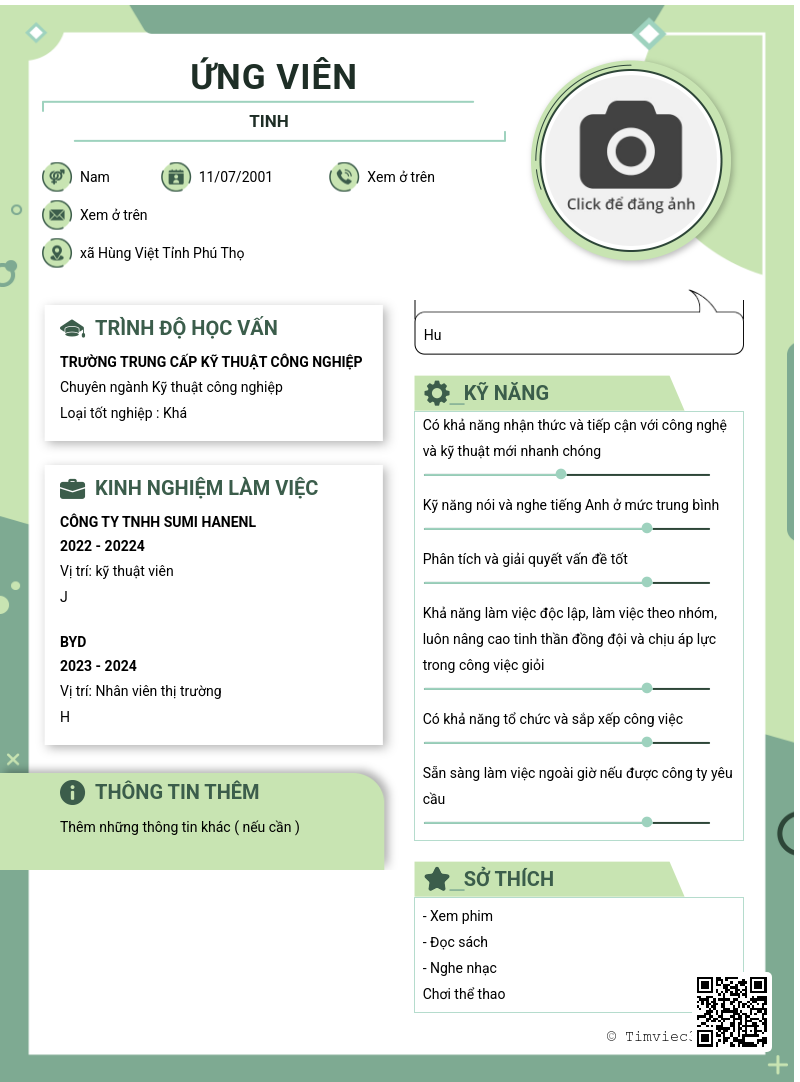 CV ứng viên