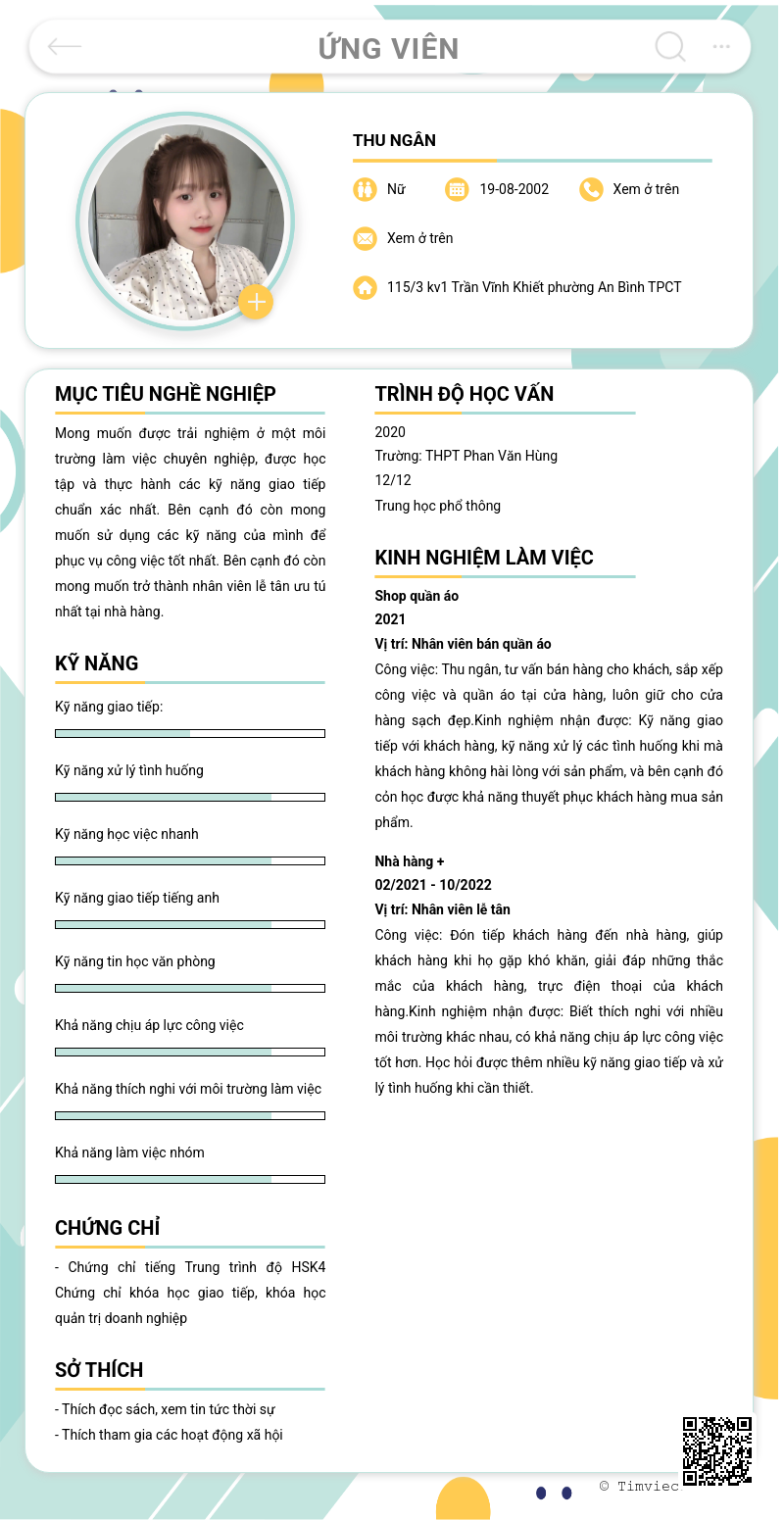 CV ứng viên
