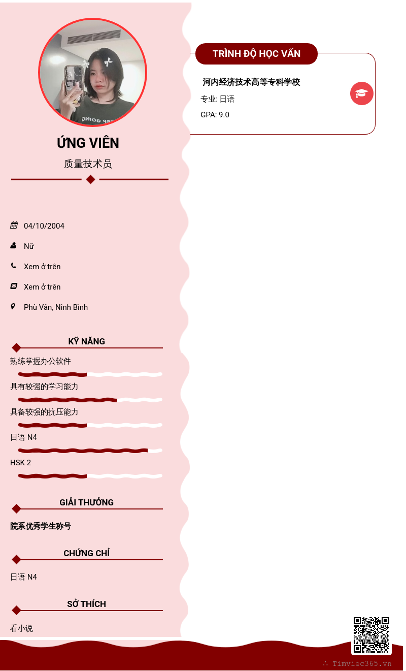 CV ứng viên