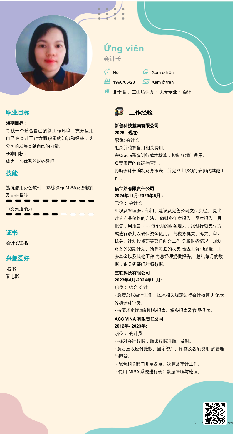CV ứng viên