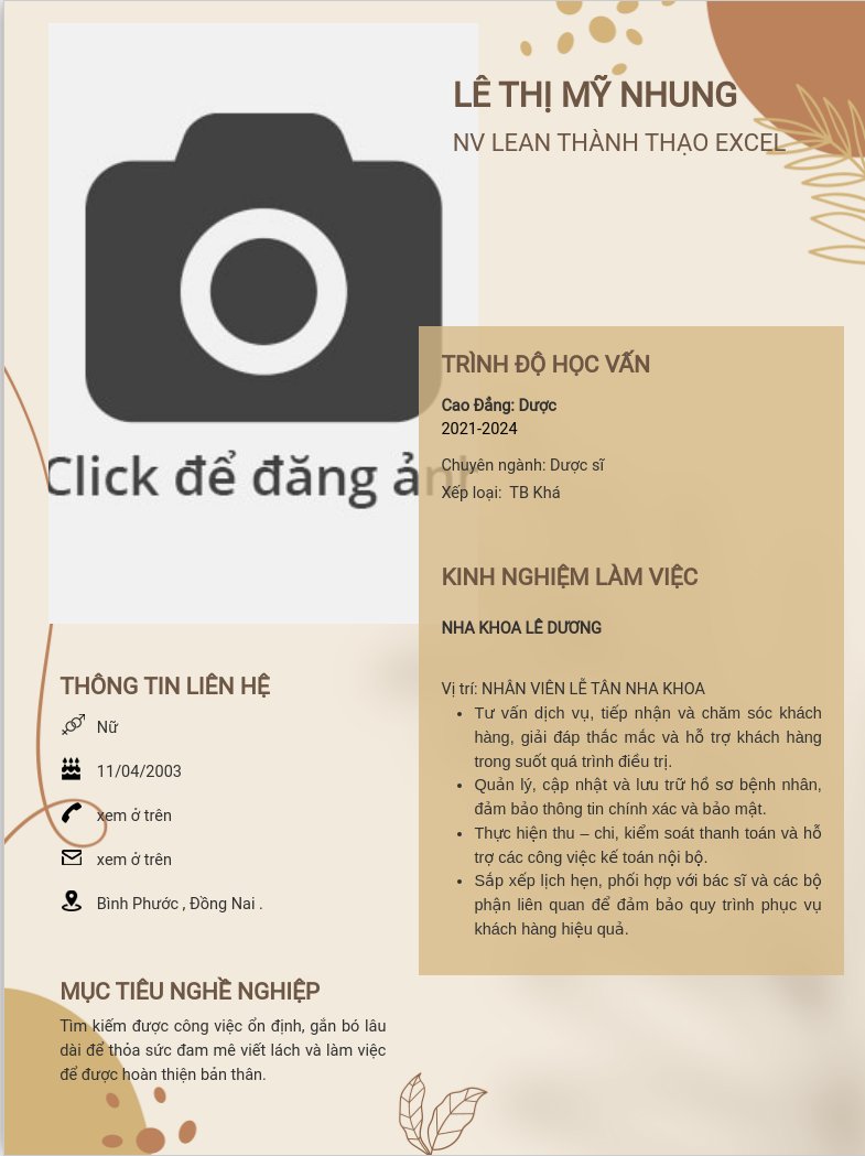 CV ứng viên