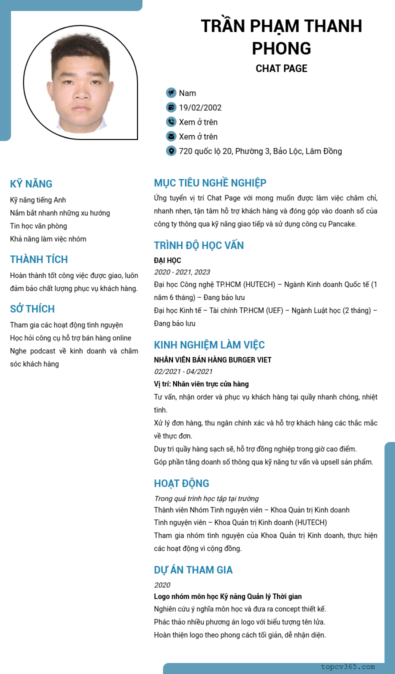 CV ứng viên
