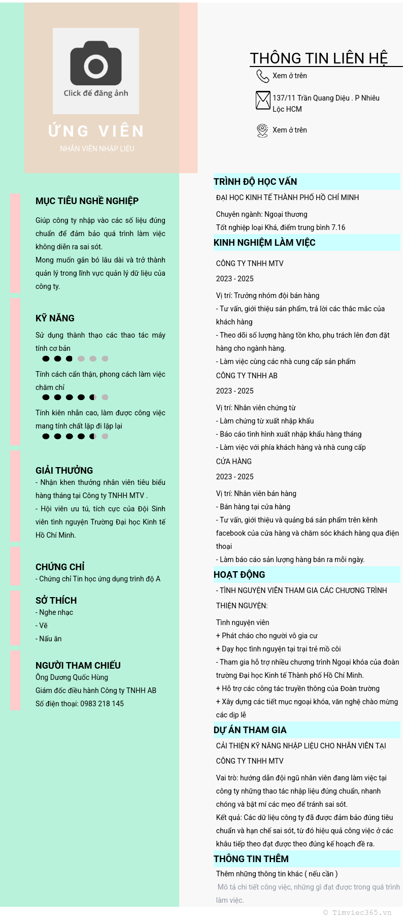 CV ứng viên