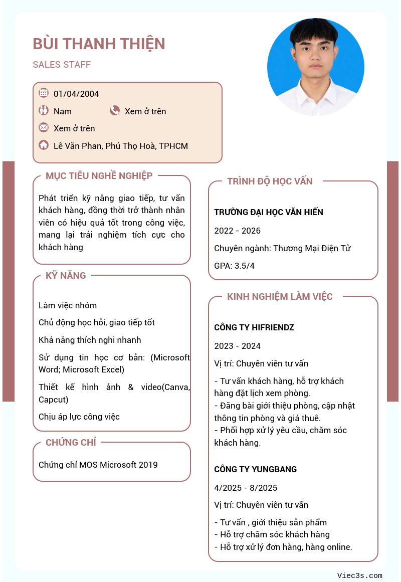 CV ứng viên