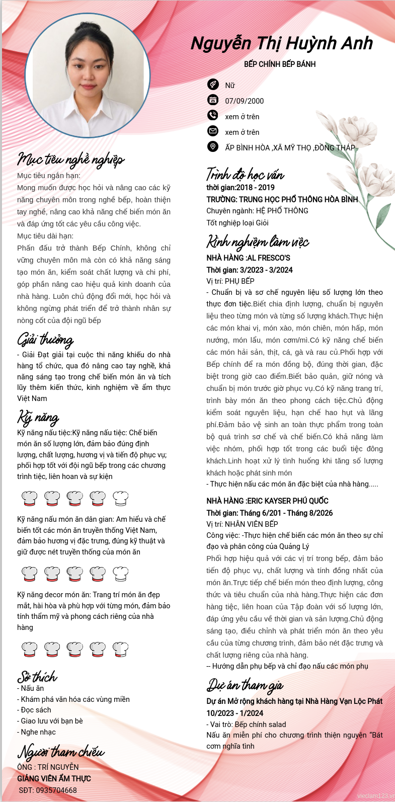 CV ứng viên