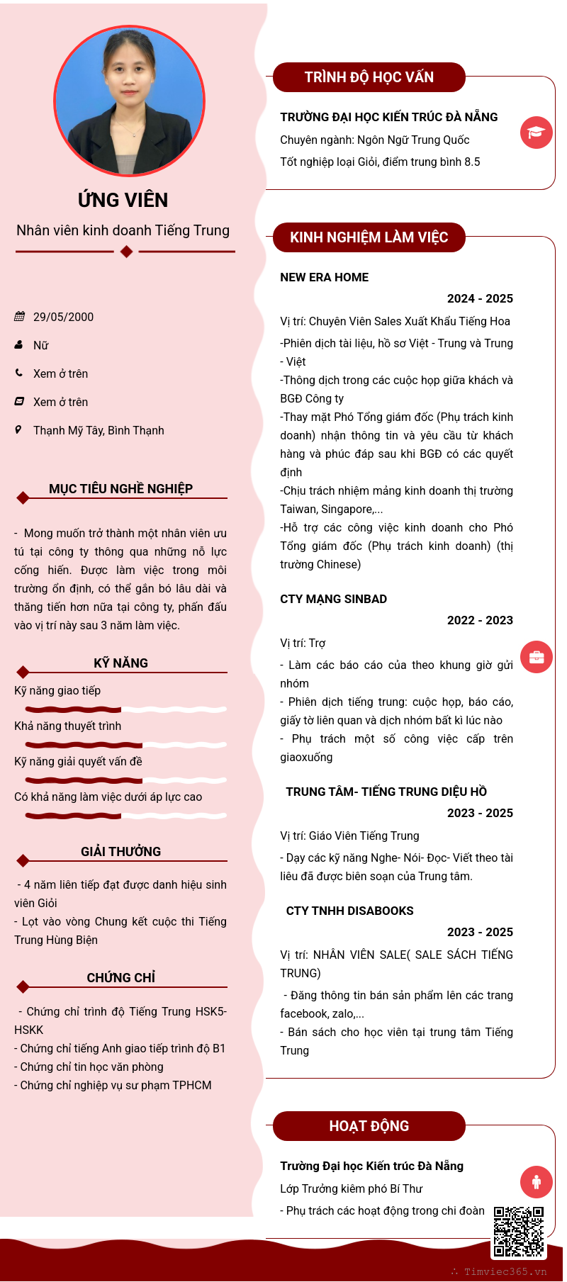 CV ứng viên