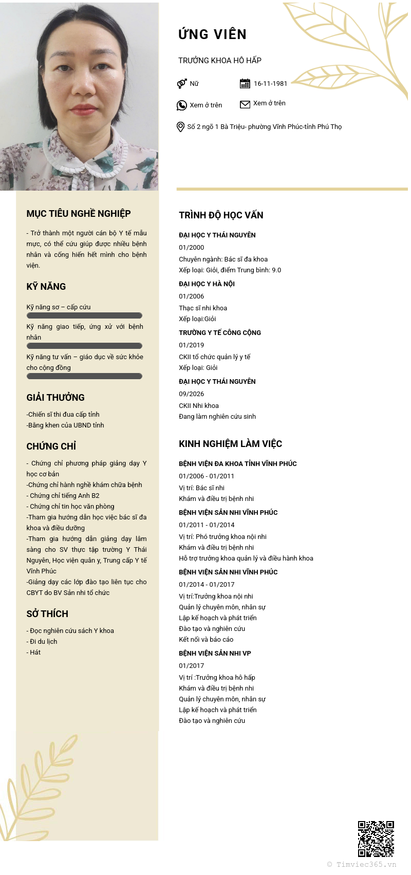 CV ứng viên