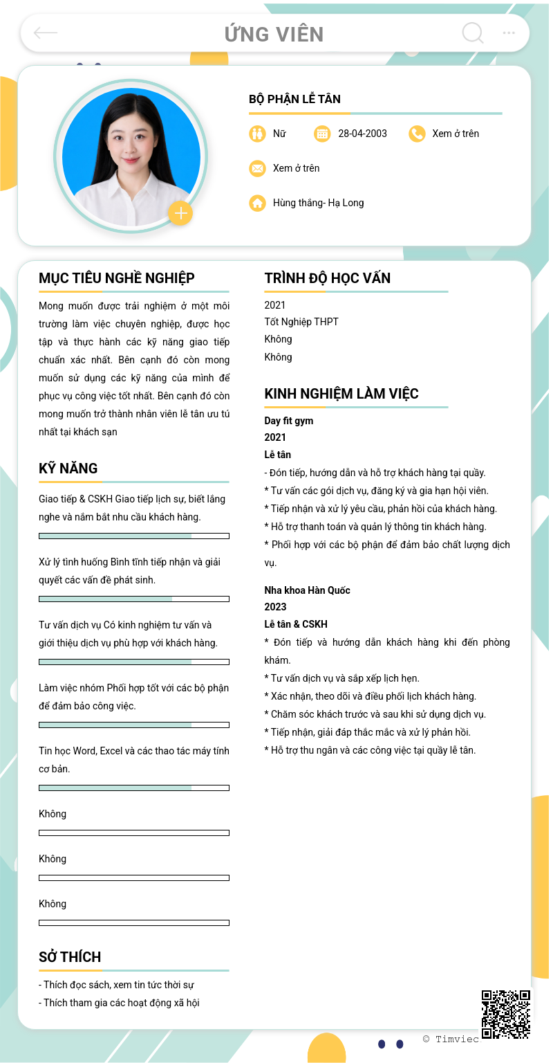 CV ứng viên