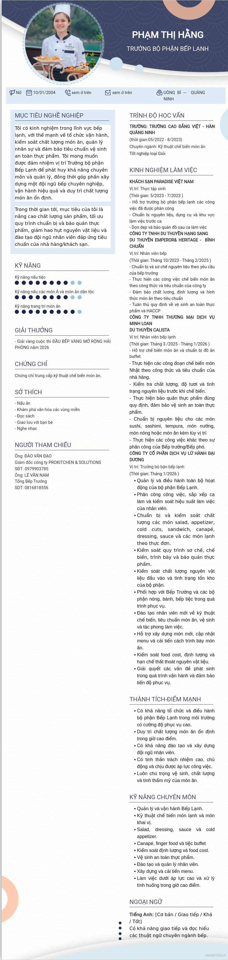 CV ứng viên