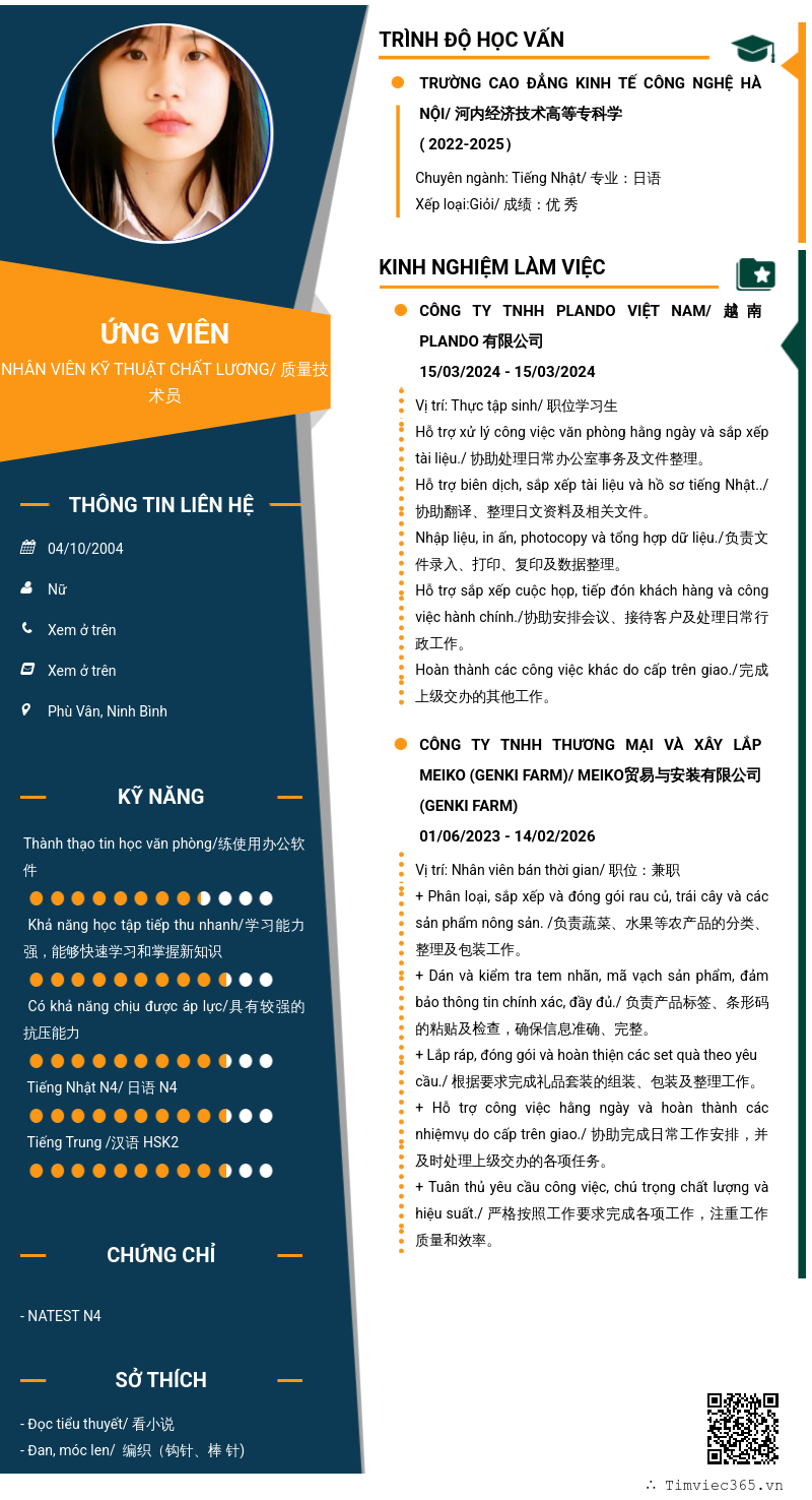 CV ứng viên